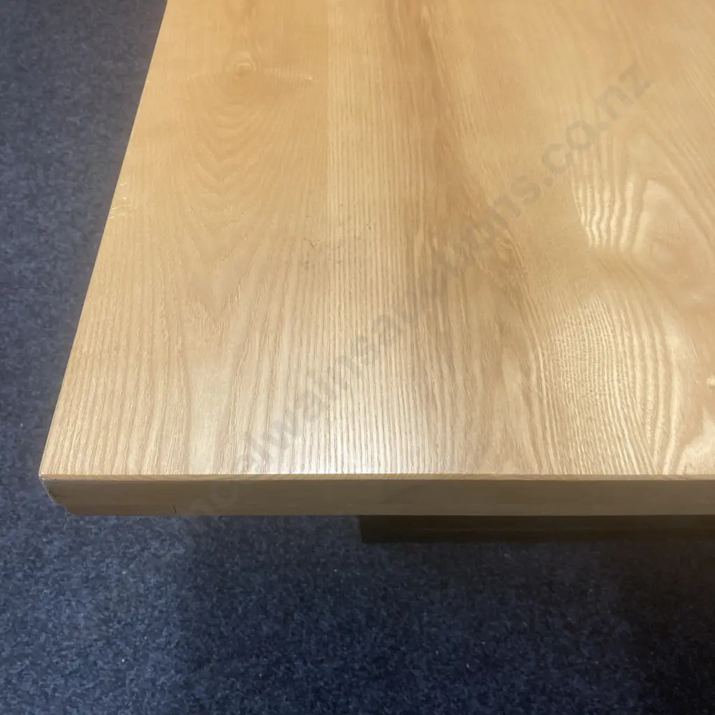 Sorinmobler Dining / Meeting Table, Made In NZ, American Oak, Heavy Black Steel Base. H76 W180 D105cm Image 1++